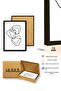 Black Wooden Framed Minimal Line Art Painting - Black and White |   Huhu1080 - Single Table Black Frame - 3