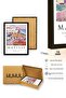 Black Wooden Framed Abstract Landscape Patterned Painting - Vibrant Tones |   Huhu1154 - Single Table Black Frame - 3
