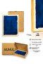 Natural Wood Framed Abstract Blue Patterned Painting - Vibrant Tones |   Huhu1393 - 3