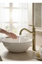 Antique Gold Bowl Sink Faucet Retro Antique Gold High Model Bowl Sink Fixture - 4