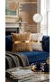 2-Piece Luxury Plush Cushion Cover with Gold Stripes, Soft Textured Velvet Backed Decorative Pillow 45X45 - 4