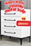 10 Pieces Radius Black Metal Furniture Handle 192 mm 19.2 cm Compatible Modern Kitchen Cabinet Drawer Handle