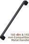 Radius Black Metal Furniture Handle 192 mm 19.2 cm Compatible Modern Kitchen Cabinet Drawer Handle 16.0 19.2 - 4