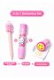 Cat Figured Pen and Eraser Set with Emoji Stamp Set Children's Stationery Set - 2