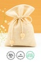 10 Pieces of Natural Pouches, Twisted String Beaded 10X15 cm (Lace-Up Storage Pouch)