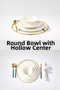 6-Piece Shiny Gold Round Platter American Service Presentation Coaster Ring Runner Hollow Stainless Metal - 2