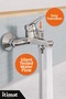 İtimat Bathroom Faucet with Shower Outlet, Brass Body, Chrome Plated, Wall Mounted, 5 Years Warranty - 3