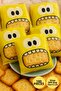 Yellow Monster Patterned Transparent Bag with Tape, 10x15 Cm 100 Pieces