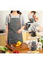 Unisex Canvas Kitchen Apron with Adjustable Strap and Pocket Barista Waiter Service Apron Gray - 2