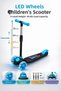 3-Wheel Kids Twist Scooter with Led Light-Up Brakes - 3 Adjustable Heights Balance Scooter Ages 3+