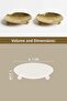 Set of 2 Gold Color Metal Mini Turkish Delight Bowls - Forged Patterned Presentation Plates - 7