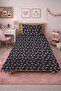 Geometric Feathered Navy Blue Children's Pique Set-Original Nature Nordic Tile Ecru Quilted Bedspread