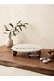 Natural White Marble Wooden Stand Round Presentation Plate and Decorative Stand - Diameter: 28 Cm, Height: 5 cm - 5