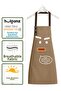 Kitchen Apron Set of 2 Mustard Brown Stain-Resistant Water-Repellent Fabric Fade-Resistant Print Dowry Gift Apron - 5