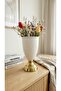 Modern Decorative Gold Leg White Vase Tabletop Accessory Decor - 3