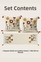 Punch Embroidered Floral Pattern Throw Pillow Runner Set 2 Square Throw Pillows 1 Runner Boho Decorative Living Room Set