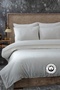 Embroidered 100% Cotton Satin Double Duvet Cover Set 4 Pieces Dowry Set Daily Luxury Devin Cream