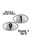 1 to 9 Ellipse Laser Black & Silver - Apartment Site -Apartment Hotel Office Door Number 10X7Cm
