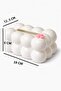 Bubble Design Napkin Holder – Modern Decorative Tabletop Napkin Box (White, with Bow Detail) - 5