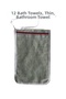 Home 12-Pack Thin Hammam Washcloth Traditional Bath Washcloth