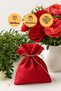 100Pcs Ottoman Silk Red Pouches, 10X15 Cm, Henna, Promise and Engagement Gift Pouches (20m Ribbon Gift)