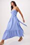 Blue Belted and Gipeli Open-Waist Maxi Woven Dress Twoss26El00381 - 2