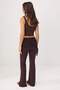Kahverengi Wide Leg/Geniş Paça Dantel Detaylı Esnek Örme Pantolon TWOSS26PL00145 - 4