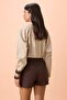 Brown Gabardine Short Belted Shorts & Bermuda Twoss26Sr00045 - 4