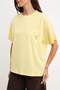 Light Yellow Plain Oversized Crew Neck Low Sleeve Short Long %100 Cotton Knitted T-Shirt Twoss26Ts00209 - 3