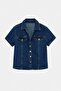 Koyu Mavi Cep Detaylı Fitted Denim Gömlek TWOSS26GO00023 - 5
