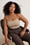 Brown-Beige 2-Pack Strappy Crop Fitted Stretch Knitted Undershirt Tbbss26Cv00003 - 2