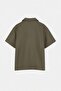 Haki Geniş Kalıp/Oversize Gabardin Apaş Yaka Erkek Dokuma Gömlek TMNSS26GO00034 - 6