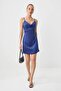 Petrol A-Cut/ Bell Form Short / Mini Woven Dress Twoss26El00525