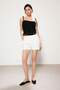 Trendyol Studio Collection White Pleated Mini Slit Denim Shorts Twoss26Sr00062 - 2