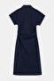 Lacivert Likralı V Yaka Denim Elbise TDRSS26EL00047 - 6