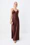 Kahverengi Slip Maxi Abiye & Mezuniyet Elbisesi TPRSS26AE00083