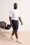 Navy Blue Men's Large Size Shorts & Bermuda Tmnss26Ap00006