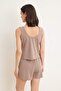 Vizon Relaxed Pool Collar Normal Waist Wide Leg Short / Mini Modal Knitted Bottom Top Set Twoss26Au00150 - 4