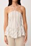 Çok Renkli Çizgili Dokuma Peplum Bluz TWOSS26BZ00597 - 3