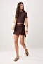 Dark Brown Shorts & Bermuda with Tie-Up Detail Twoss26Sr00074