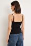 Black-Red Plain Fitted Pool Collar Spaghetti Strap Sleeveless P Cotton R Rib Knit Knitted Undershirt Twoss26Al00058 - 11