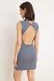 Çok Renkli Çizgili Bodycon Kayık Yaka Kolsuz Büzgülü Midi Örme Elbise TWOSS26EL01036 - 4