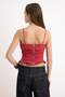 Lacivert Düz Fitted Asimetrik Yaka Düşük Kol Kısa Crop Pamuk Ribana Örme Bluz TWOSS26BZ00563 - 8