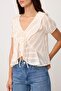 Cream Ruffled Front Tie Detailed Transparent Woven Blouse Twoss26Bz00611 - 5