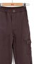 Nk boys' long-leg cargo pants with elastic waist and pocket details, ages 4-8, brown - 2