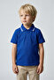 Boy's Polo Collar Cobalt Blue T-Shirt