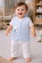 Baby Quilted Vest, Combed Cotton Anti-Sweat Vest with Blue Rabbit Embroidery - 3