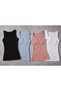 Modelled, Ribbed Camisole Fabric Wide Strap V Neck 4-Piece Blue, Powder, Black and White Women's Singlet - 5
