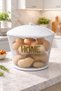 White Cypress Basket 20 cm X 20 cm Metal Potato Onion Bucket Crisper Potato Onion Basket Decorative Fruit Basket Desktop Fruit Holder Countertop Serving Tray Metal Fruit Bowl Bread Bowl Kitchen Organizer - 4