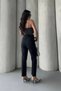 Women's Anthracite Ripped Detailed Mom Jean High Waist Comfortable Fit Denim Trousers - 3